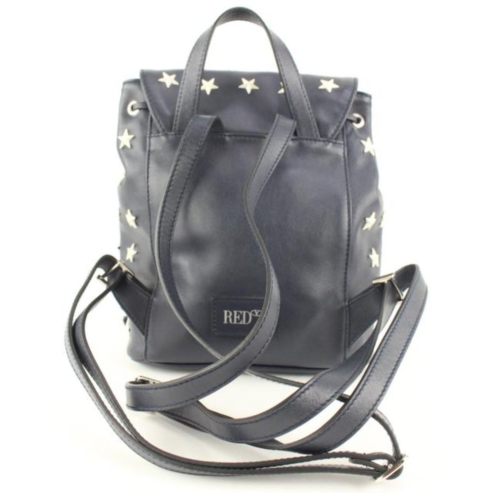 Red Valentino Navy Leather Star Mini Backpack 113re49 - Picture 7 of 12
